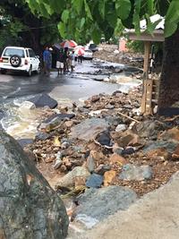Road damages in the British Virgin Island (photo credit: Dr. Latisha Martin, British Virgin Islands)