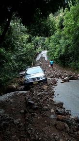 Road damages in BVI (Photo Credit: Latisha Martin, Department of Agriculture, Tortola, BVI)