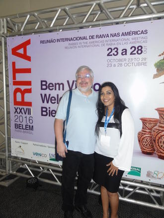 Janine Seetahal (University of West Indies) and Dr Charles Rupprecht (Wistar Institute,Pennsylvania and co-opted member of the Rabies Subgroup of the CaribVET Veterinary Public Health Working Group) 